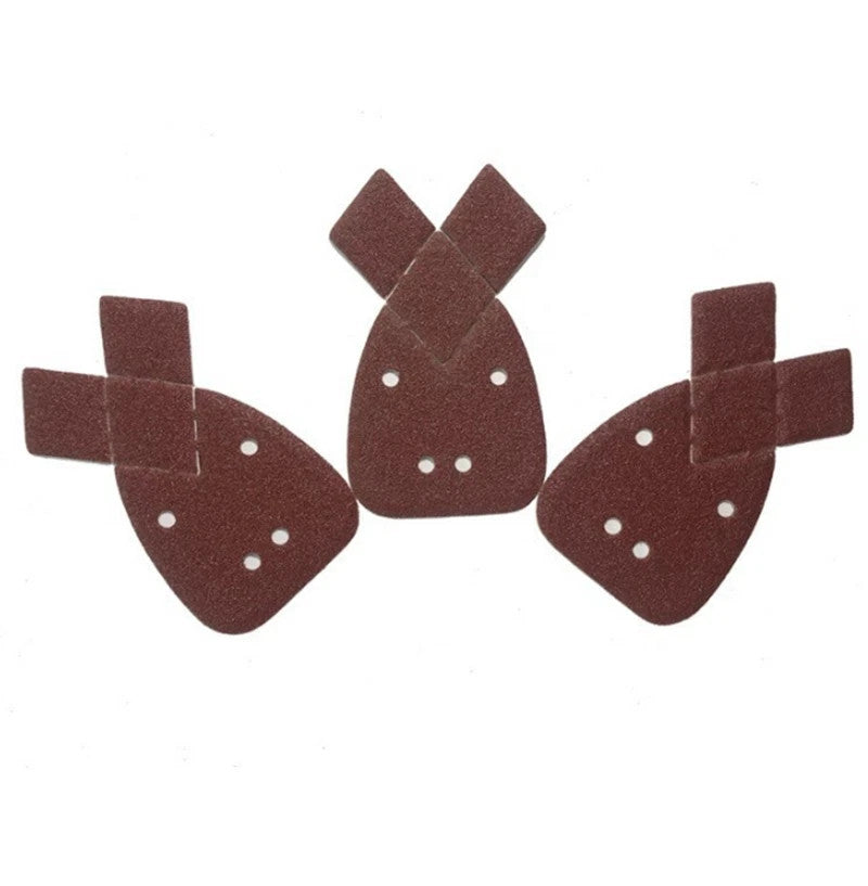 pack of x40 Grit Self Adhesive Discs Sandpaper Rabbit Ear Triangle Shaped 4-Hole