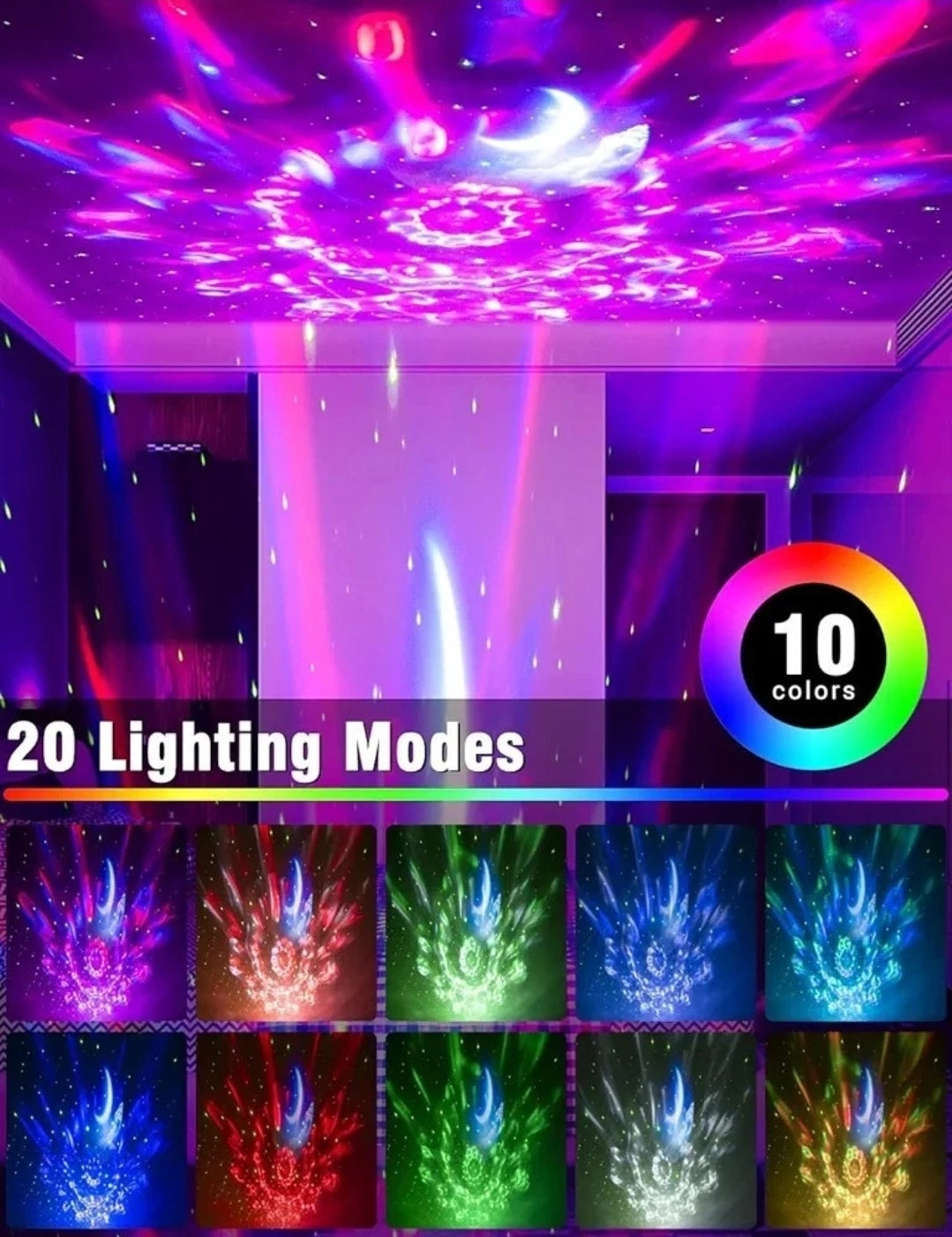2 In 1 Galaxy Star Night LED Starry Sky Projector Light With Bluetooth Speaker
