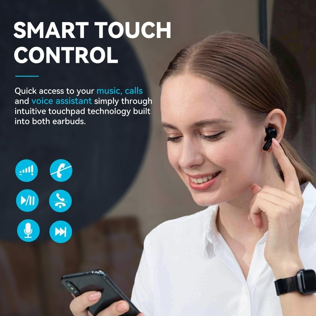 New EarFun Air Wireless Earbuds Bluetooth Earphones 35H Mic Waterproof Deep Bass
