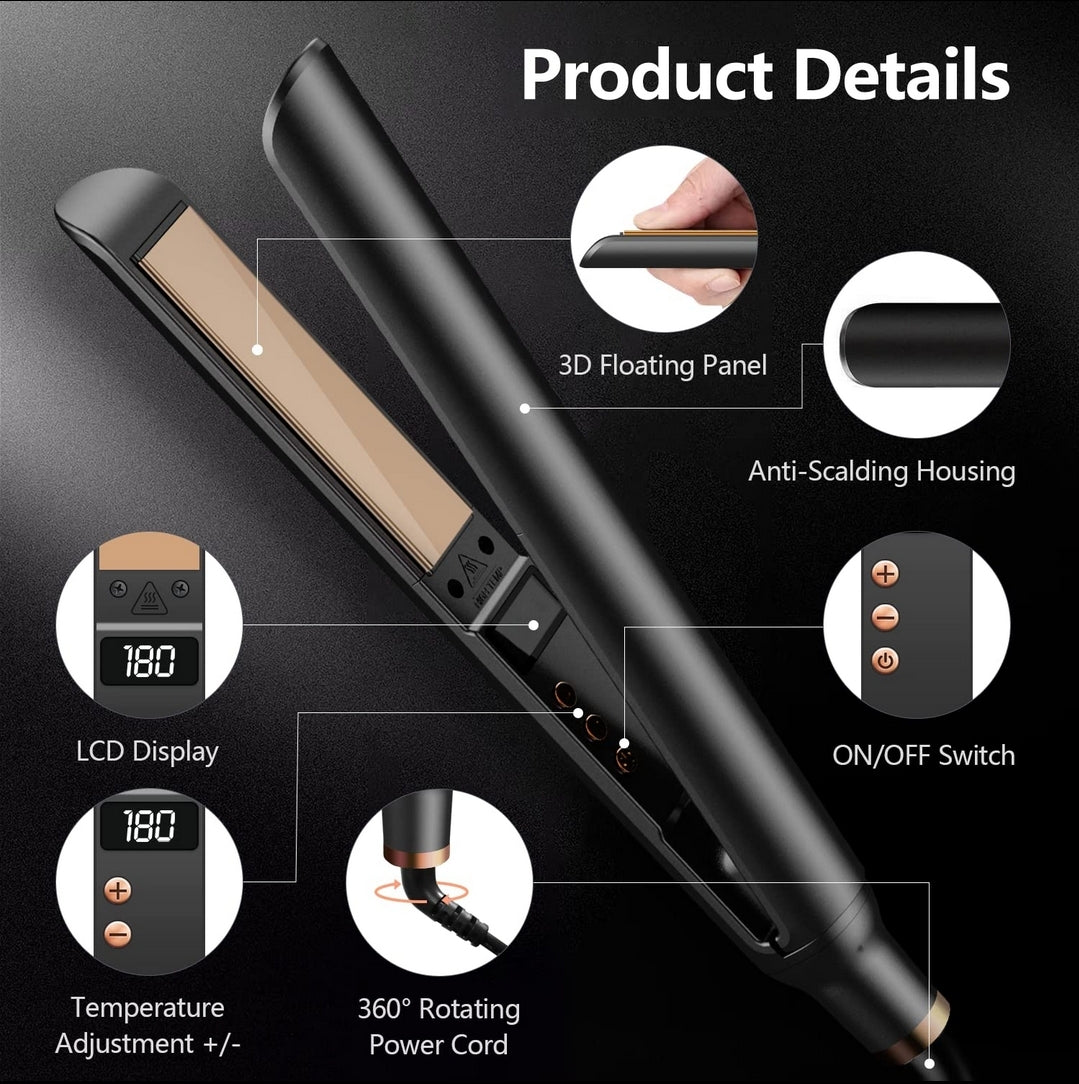 Professional 2-in-1 Flat Hair Straightener and Curler for All Women Hairstyle