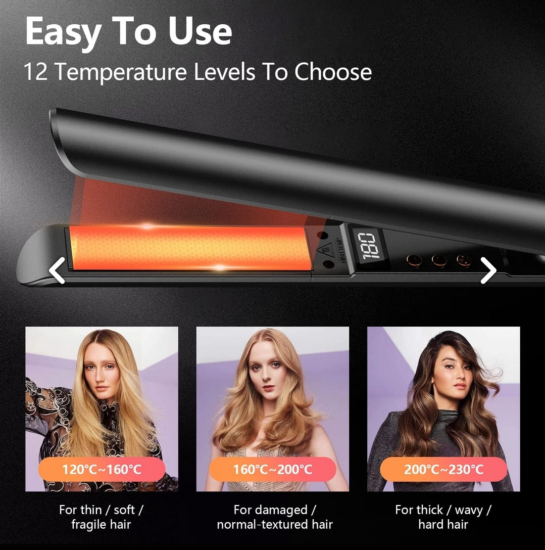 Professional 2-in-1 Flat Hair Straightener and Curler for All Women Hairstyle