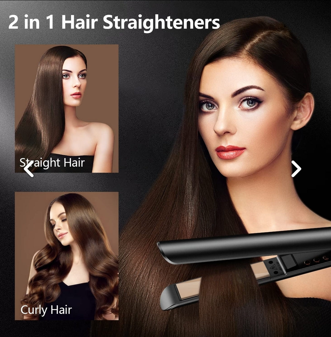 Professional 2-in-1 Flat Hair Straightener and Curler for All Women Hairstyle