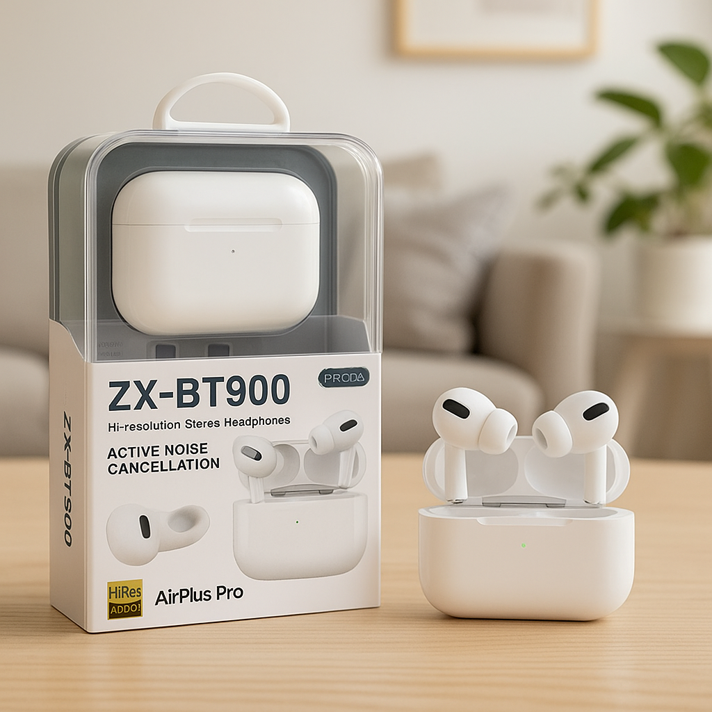 ZX-BT900 Wireless Bluetooth Earbuds 5h Play + Charging Case ā 280mAh, 10m Range