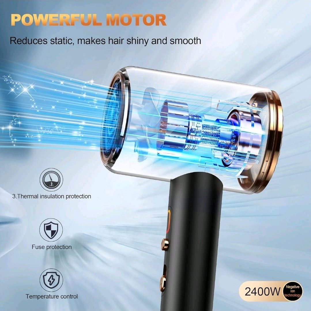 Professional High-Power Hair Dryer – Multiple Heat Settings, Cool Shot, Fast Dry