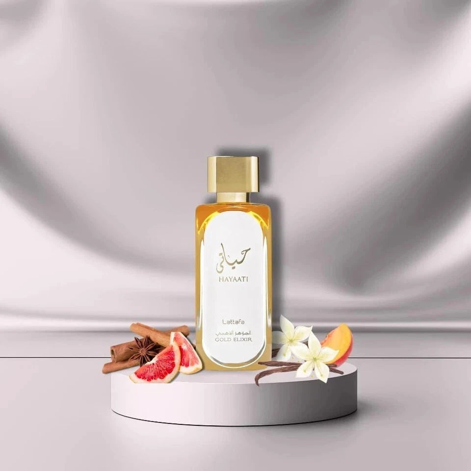 Hayaati Gold Elixir Eau De Parfum 100ml by Mahbub | Unisex Long Lasting Luxury