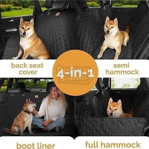 iPuppy 4-in-1 Dog Pets Car Back Seat Cover Protector Waterproof Hammock