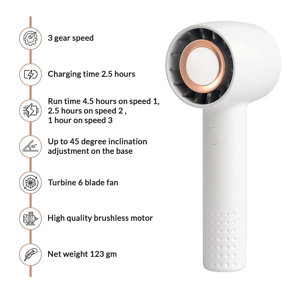 Mini Fan Portable Pocket Size Handheld Rechargeable Indoor-Outdoor-Home-Office