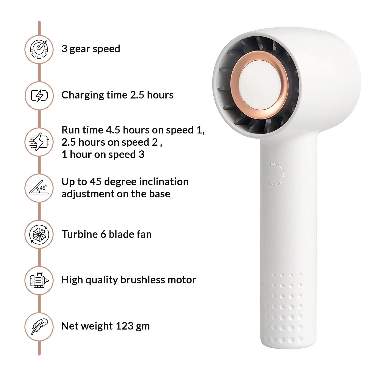 Mini Fan Portable Pocket Size Handheld Rechargeable Indoor-Outdoor-Home-Office