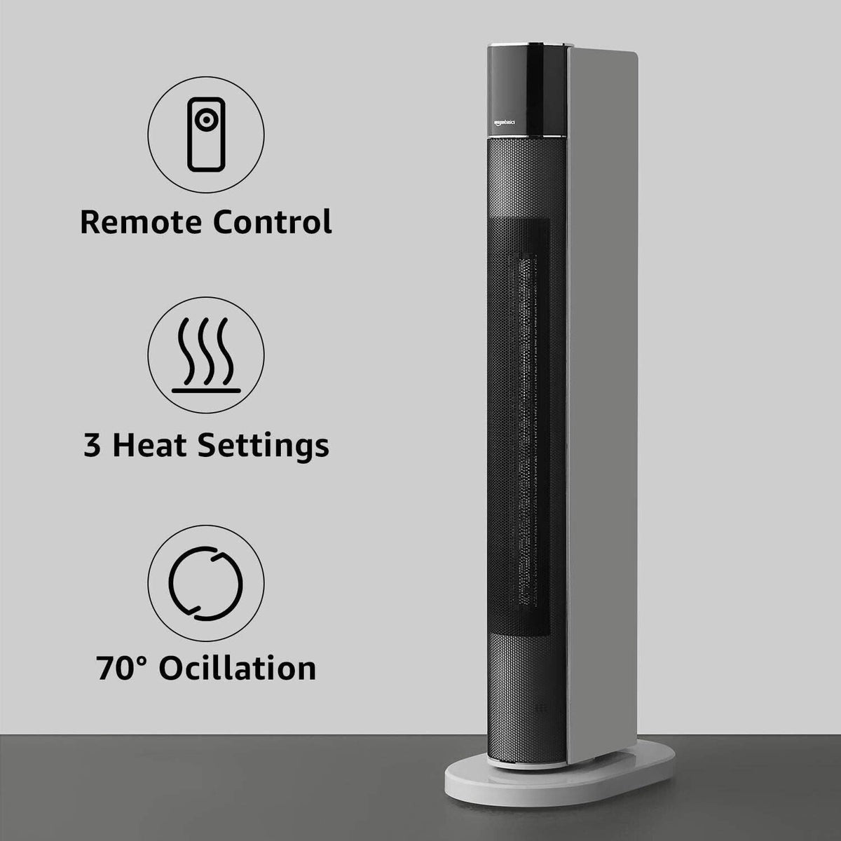 Tower Heater & Fan 2in1 - 2200W Eco, Oscillating, 2 Fan Speeds & 3 Heat Settings