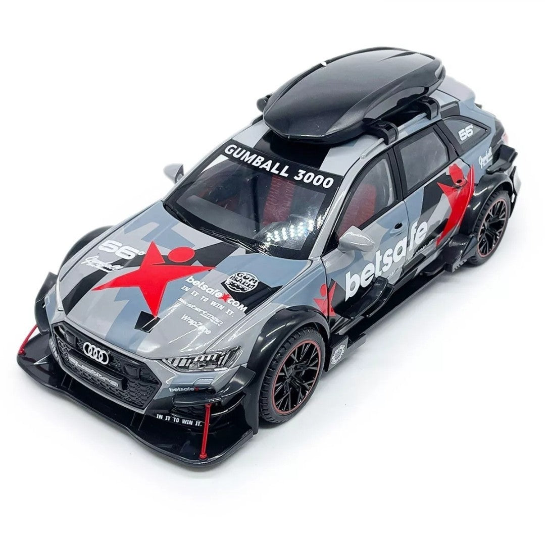 1:24 Audi RS6 Avant DTM Model Car Metal Diecast Toy Vehicle for Kids Boys Grey
