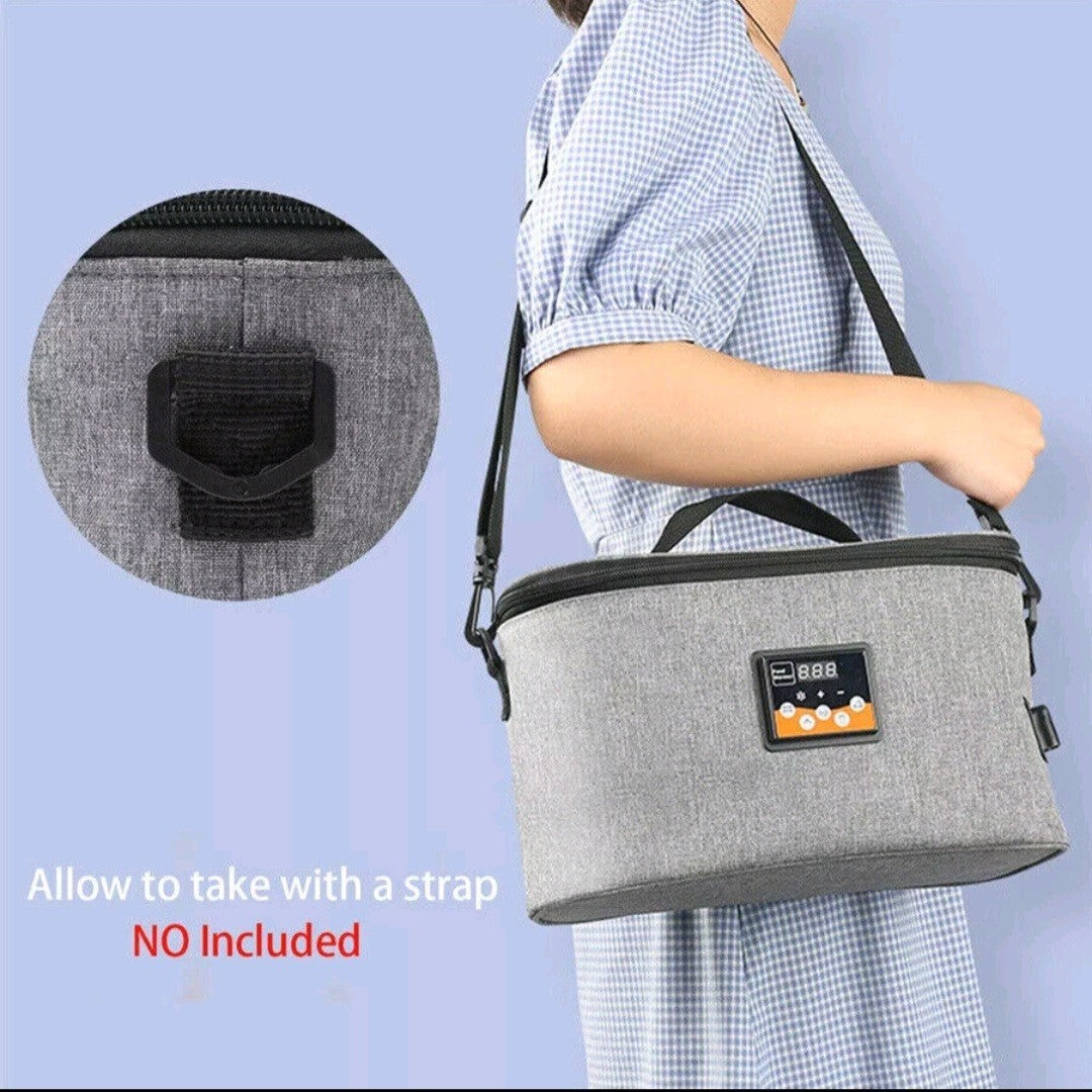 Portable 8L 12V Car Food Heating Bag Warmer Container LCD Digital Temp Display