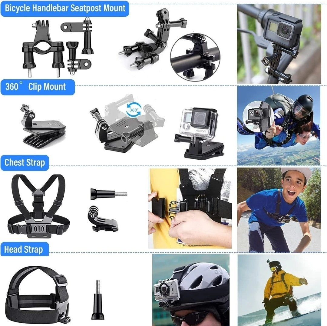50-in-1 Action Camera Accessories Kit for GoPro Hero 12 11 10 9 8 7, Max, Fusion