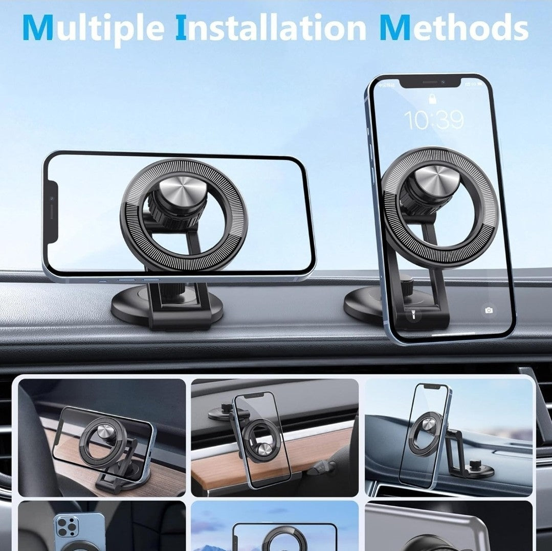 Magnetic Car Phone Holder | Air Vent & Suction Mount | Universal 360° Rotation