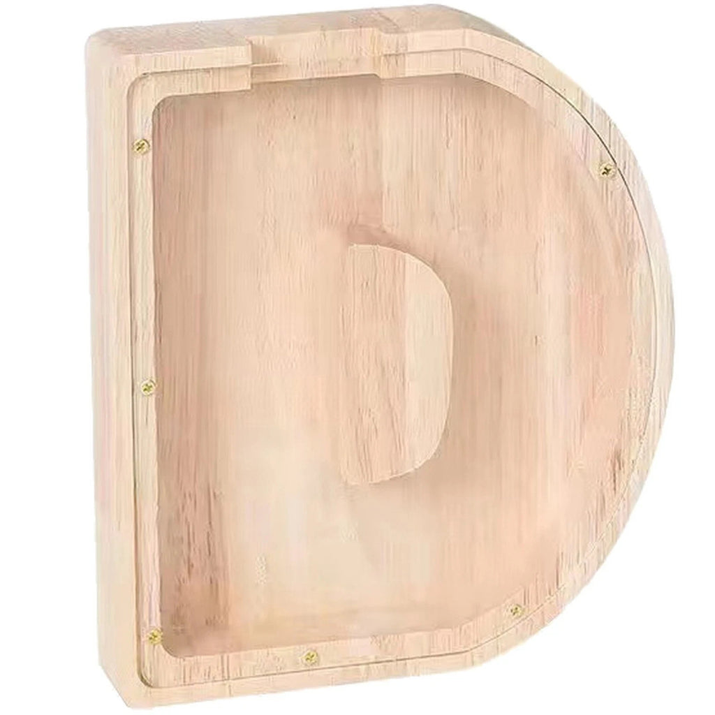 Wooden Letter Money Box A-Z - Standing Letters & Symbols Coin Saving Boxes