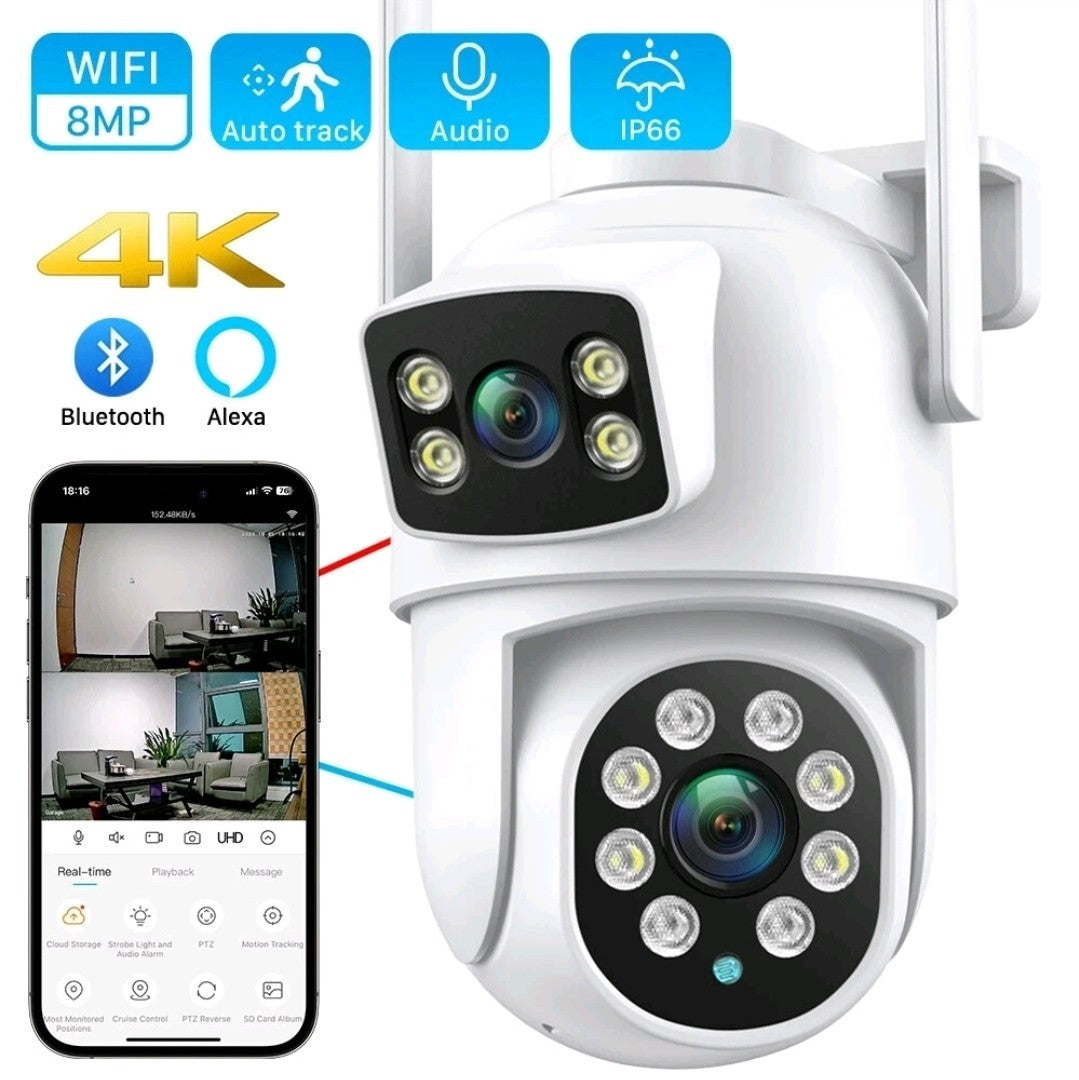 Wireless 8MP 4K IP Camera WIFI Outdoor CCTV HD PTZ Smart  Security IR Camera 