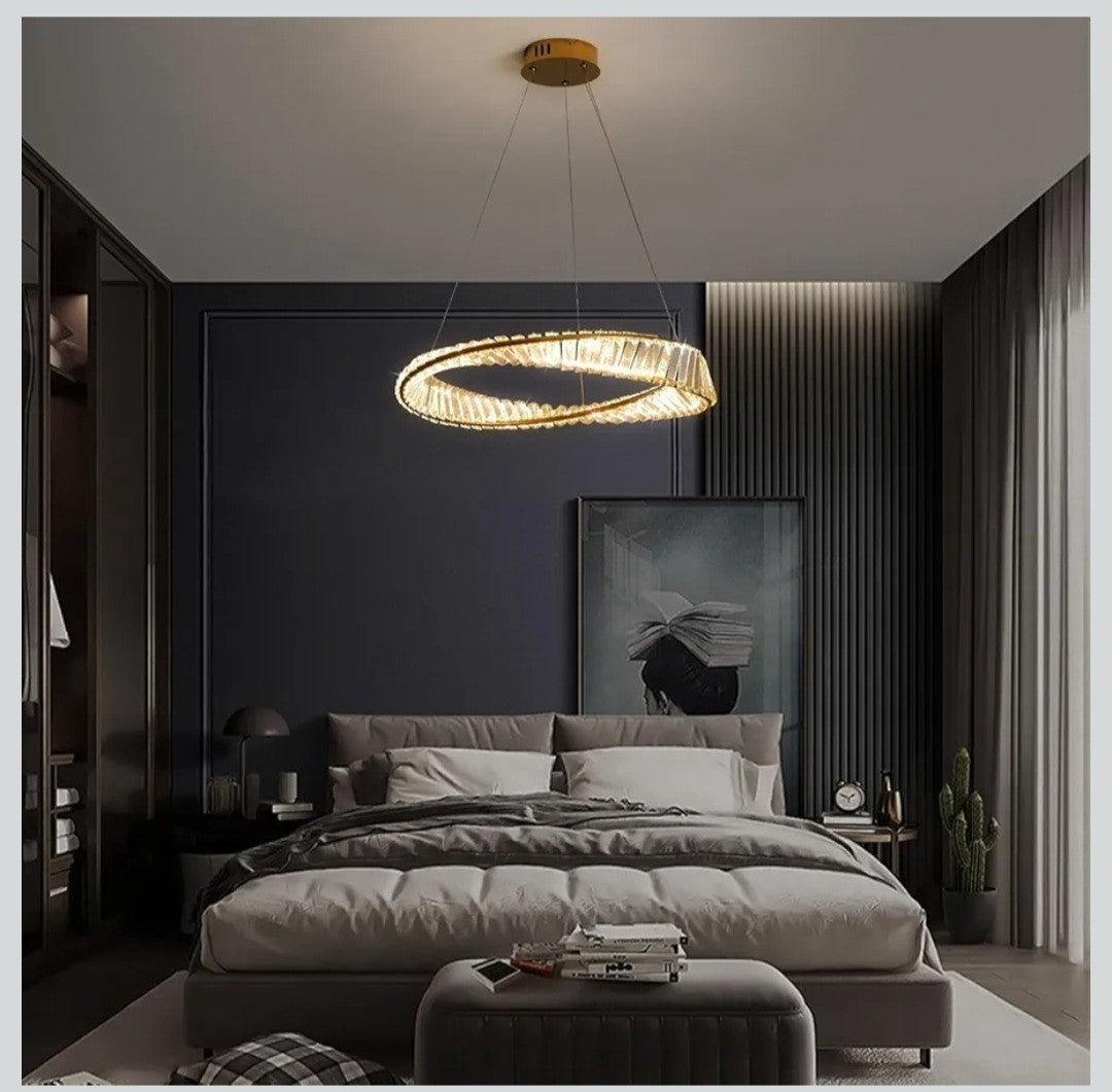 Crystal Chandelier LED Ceiling Light Pendant Light Living Room Changeable Lamp