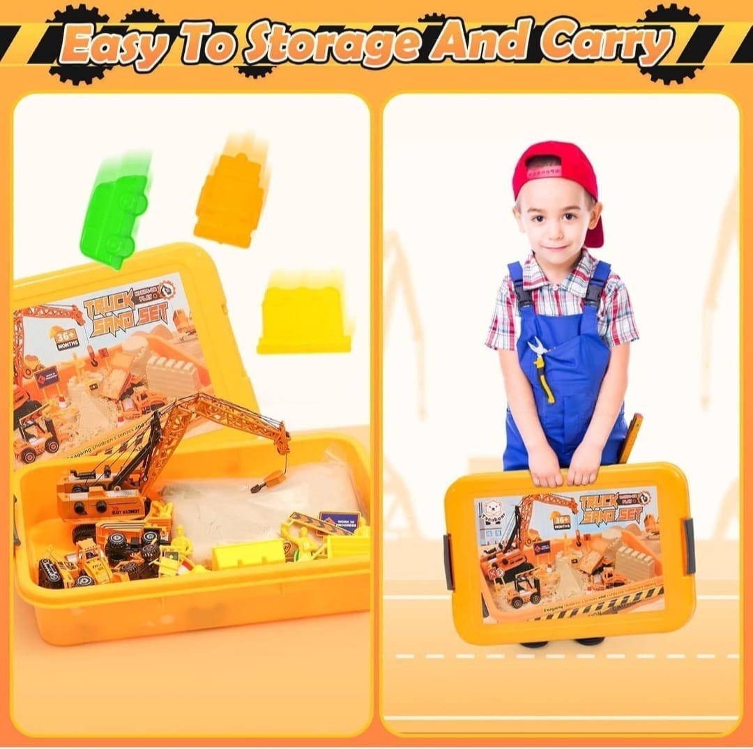 Trucks Set for Kids Boys Toys For 3 And Above kids, Constructions Set+1kg Sand 
