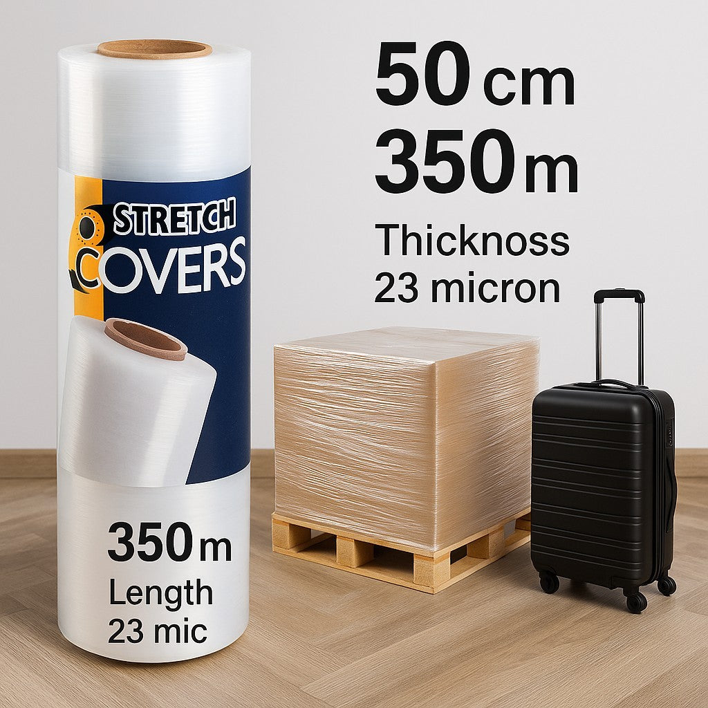 Wraping Roll Stretch Film, Cling Film 50cm x 350m | 23 Micron Strong Heavy-duty 