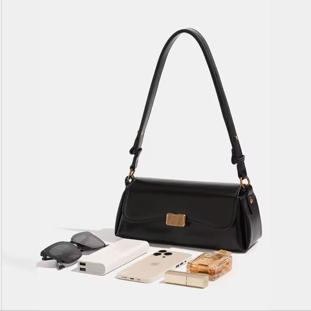 Womens Bag Genuine Leather Vintage Baguette Underarm Bag Crossbody Shoulder Bag
