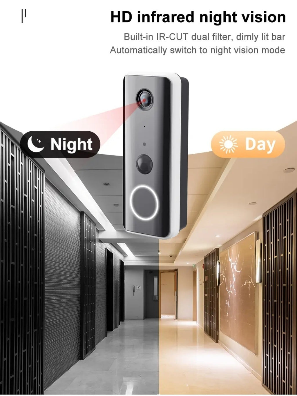 1080P WIFI Smart Video Doorbell Wireless Doorbell Video Intercom,Usb Indoor Chim