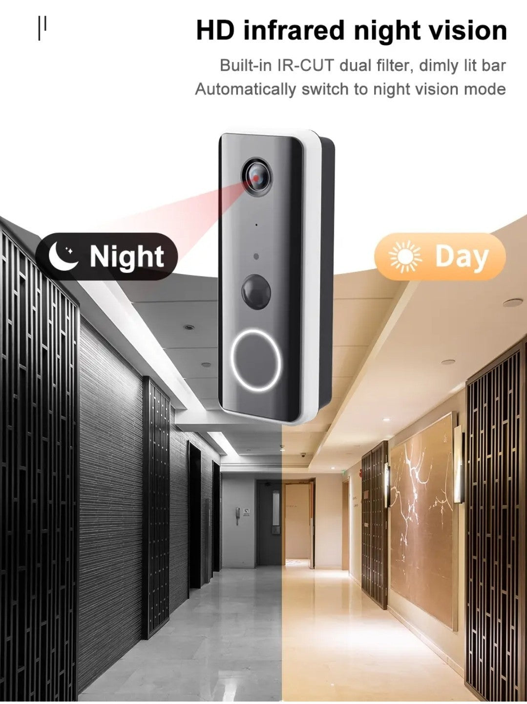 1080P WIFI Smart Video Doorbell Wireless Doorbell Video Intercom,Usb Indoor Chim