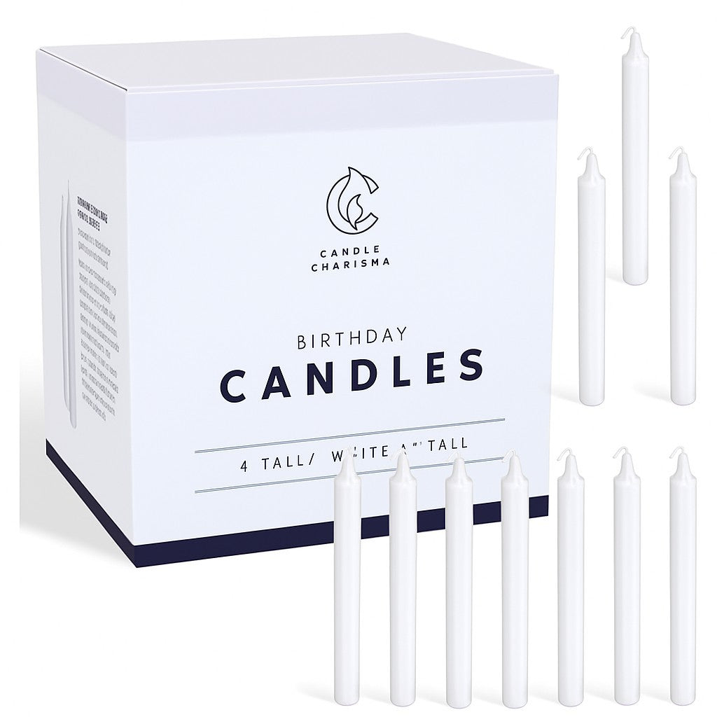 Candle Charisma 100x White Spell Candles - 4" Unscented Paraffin Chime Candles, 