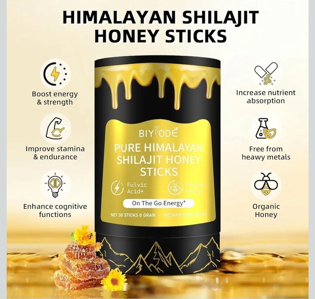 Biyode Himalayan Shilajit Organic Honey Sticks Manuka Honey FAST 100% VEGAN