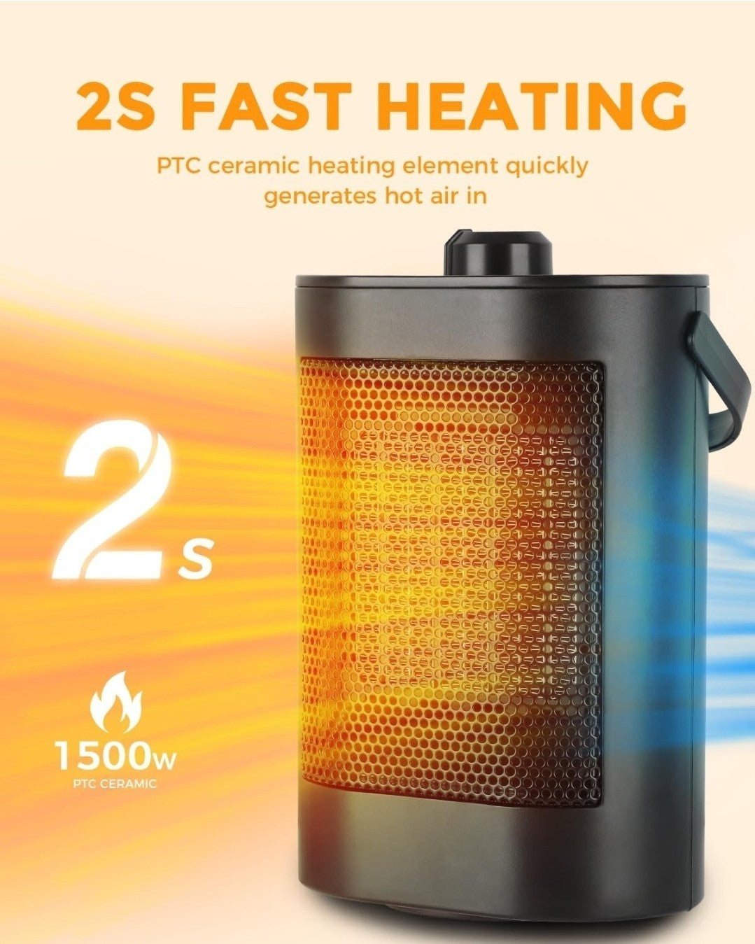 Electric Oscillating Portable Fan Heater with Overheating & Tip-Over Heater Home