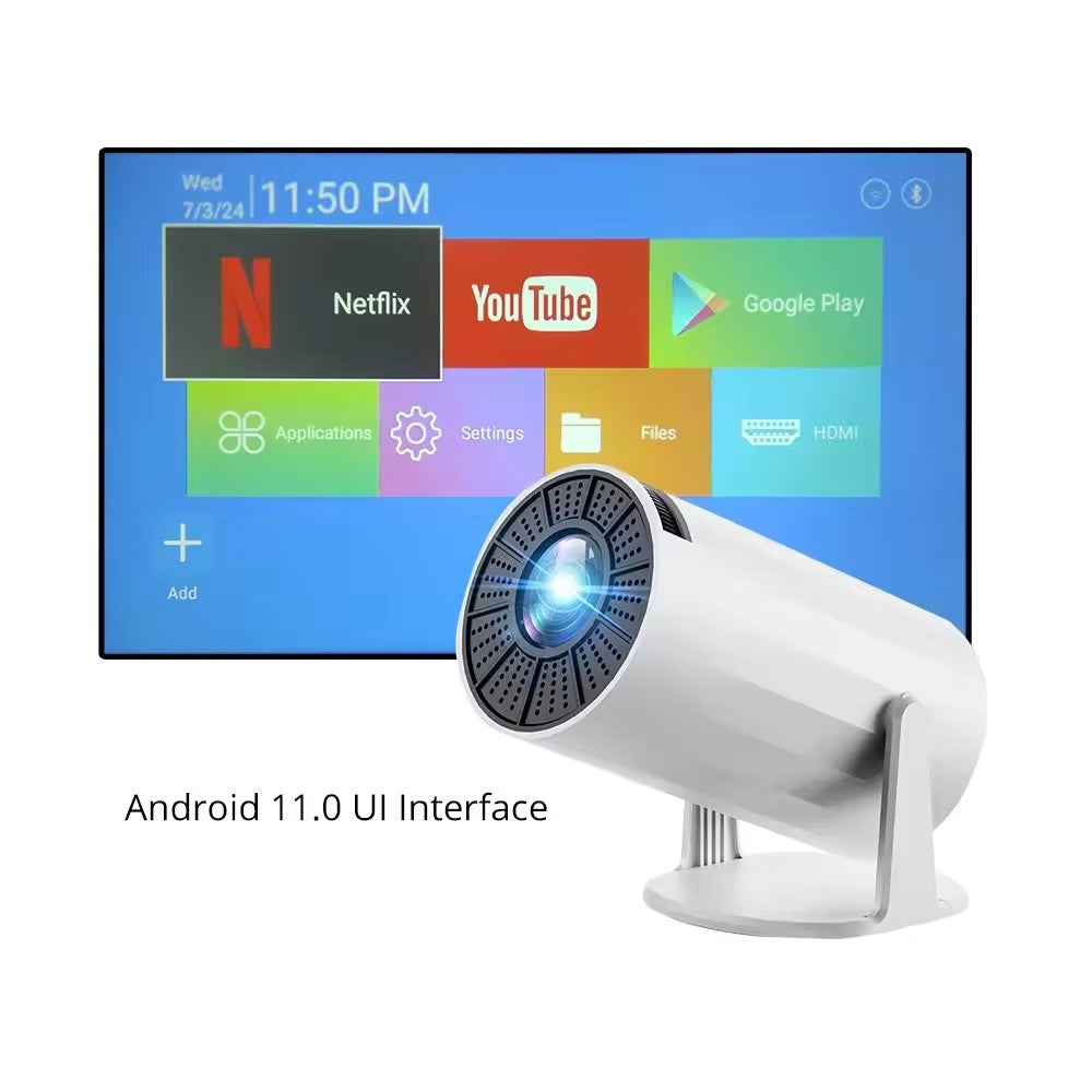 HD Ready Smart Short Throw WiFi Bluetooth Portable Mini Projector