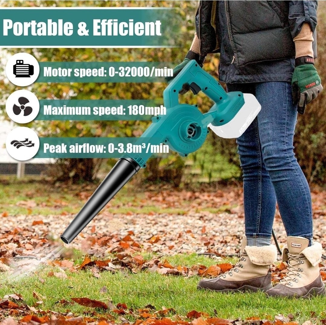 18V Rechargable Cordless Leaf Blower & Vacuume For Garden x2 Batteries Included