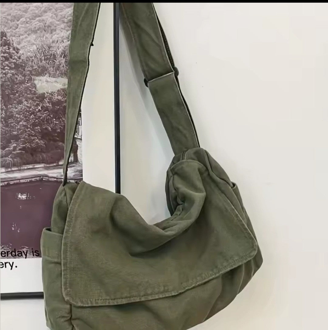 Women's Messenger Bag Vintage Handbag Canvas Teenager Shoulder Tote Bags Casual
