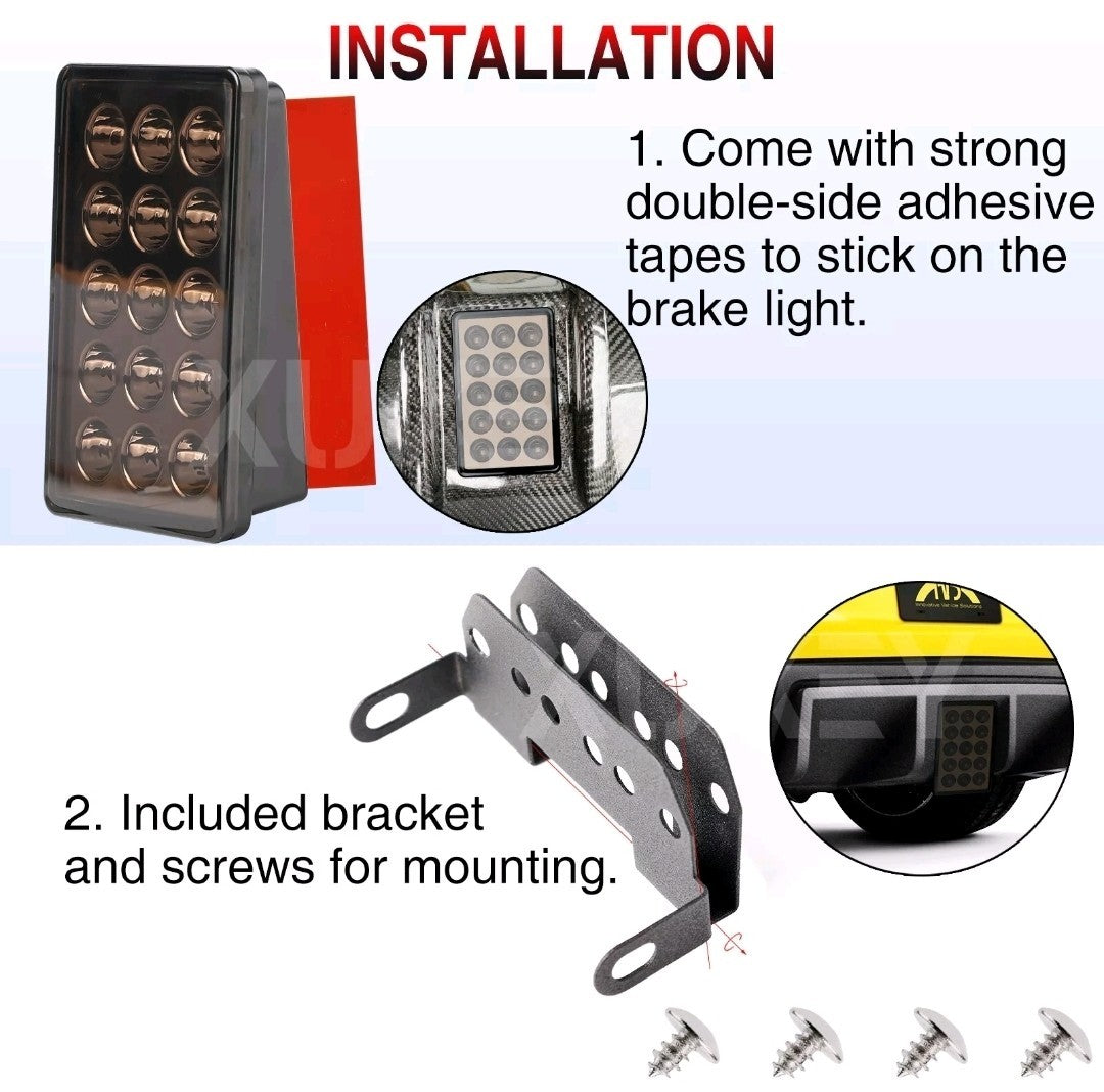 F1 Style 15 LEDs Light Brake Light 3rd Third Smoked Rear Stop Warning Tail Lamp