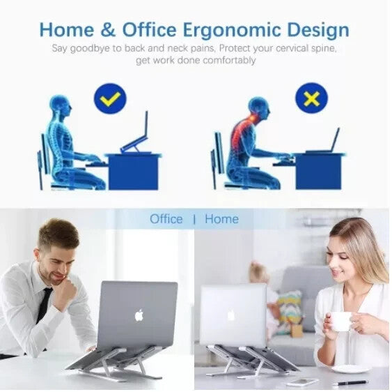 Adjustable Laptop Stand Portable Folding Aluminium Alloy For All Laptop, Ipads