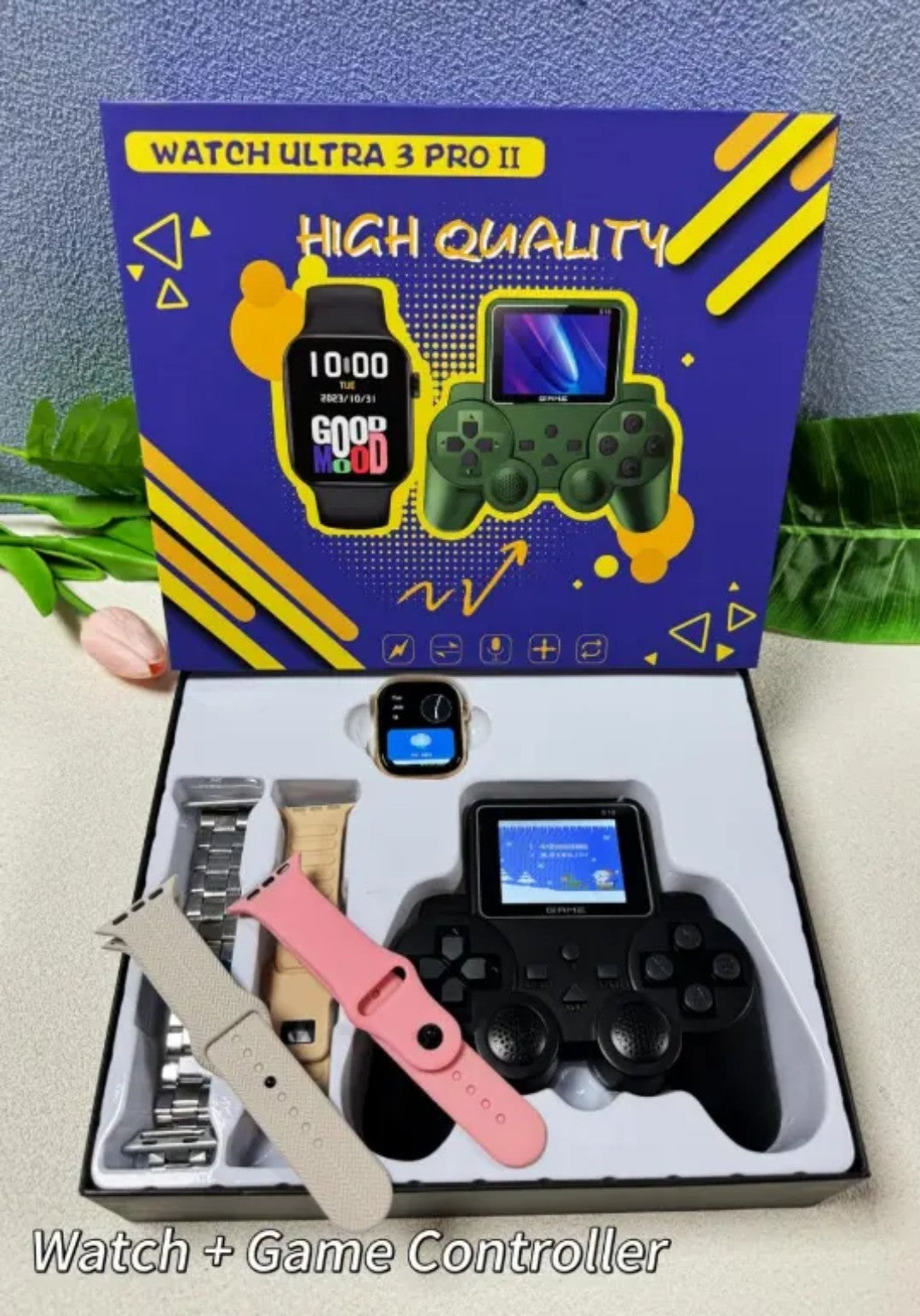Smart Watch Ultra 3 Pro II Gift Set – Series 11 Smartwatch + Retro Game Console 