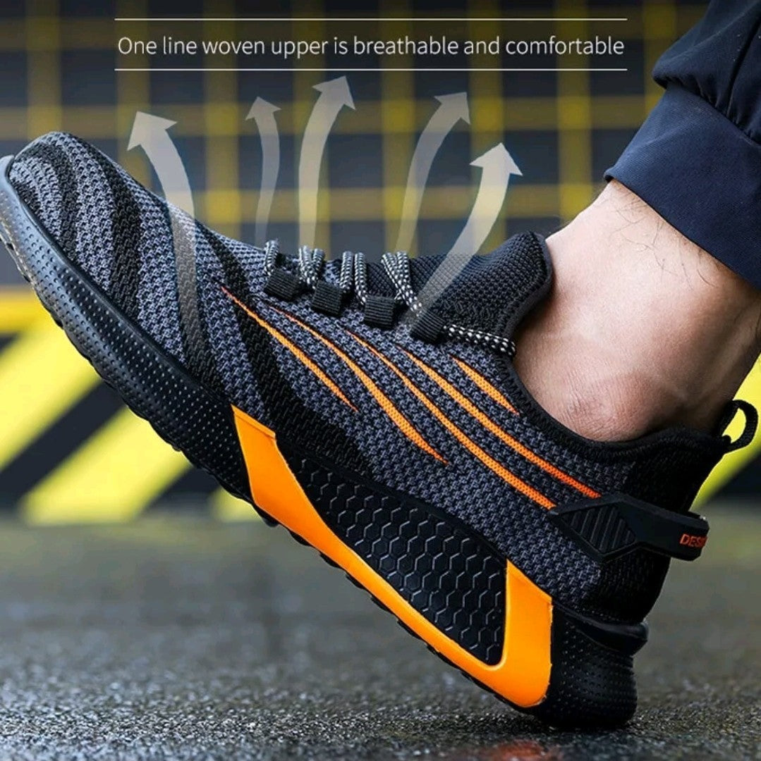 Men’s Steel Toe Safety Shoe Indestructible Work Boots Lightweight Sneaker UK 7.5