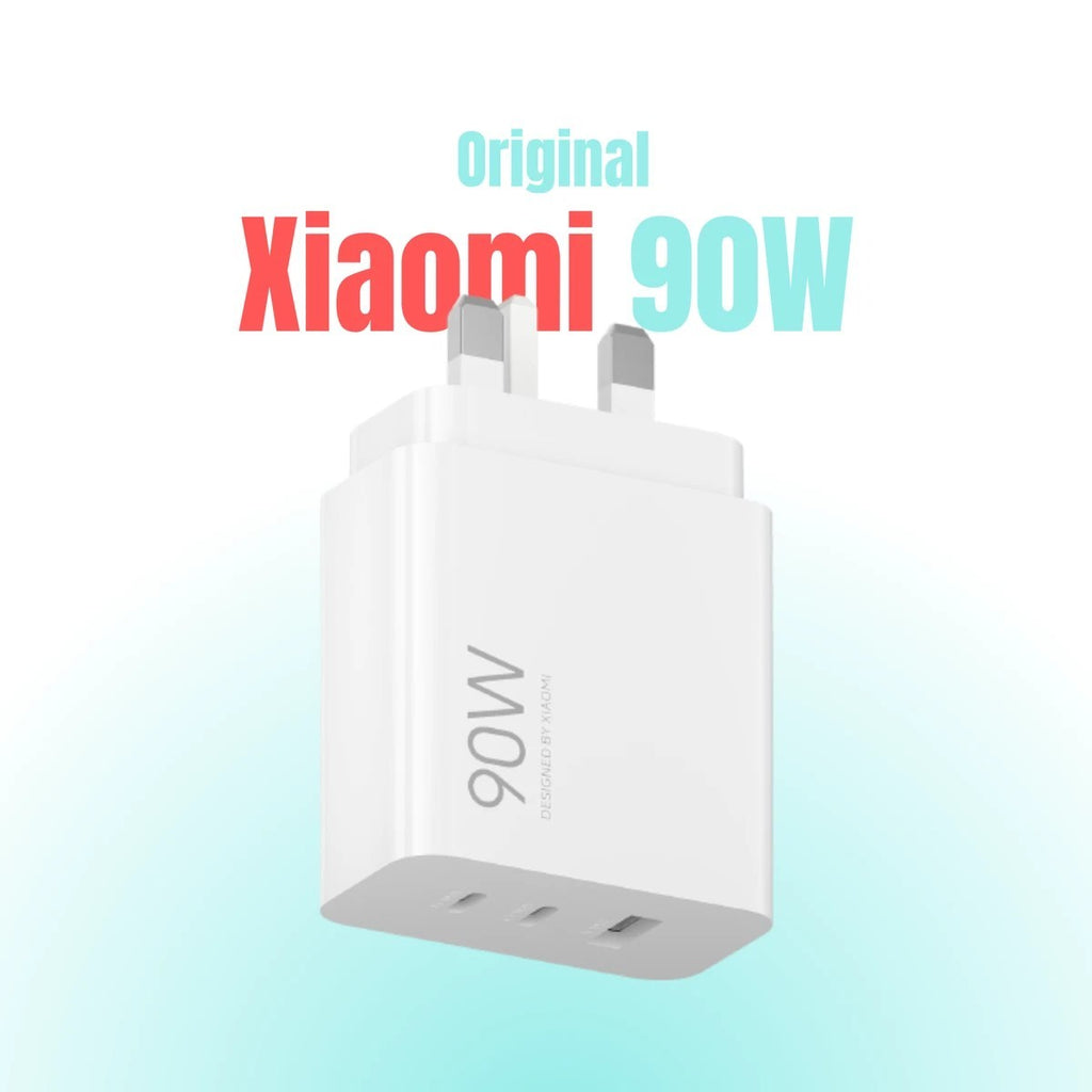 Xiaomi 90W Hyper Charge UK Power Adapter 3-Port For Mobiles,Ipad,Tab & Laptop 