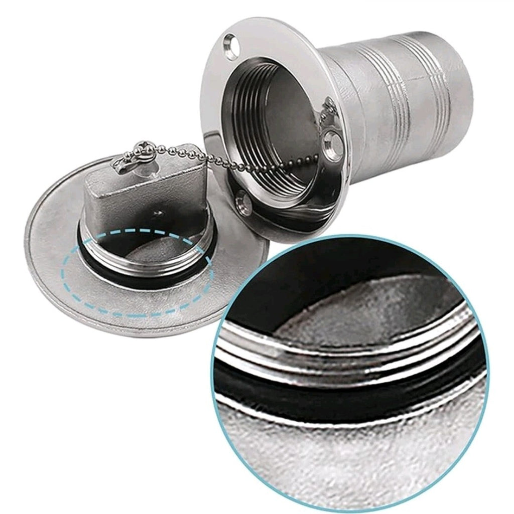 2" Boat Deck Fill Marine Filler with Keyless Lift Fuel Cap 316 Stainless Steel
