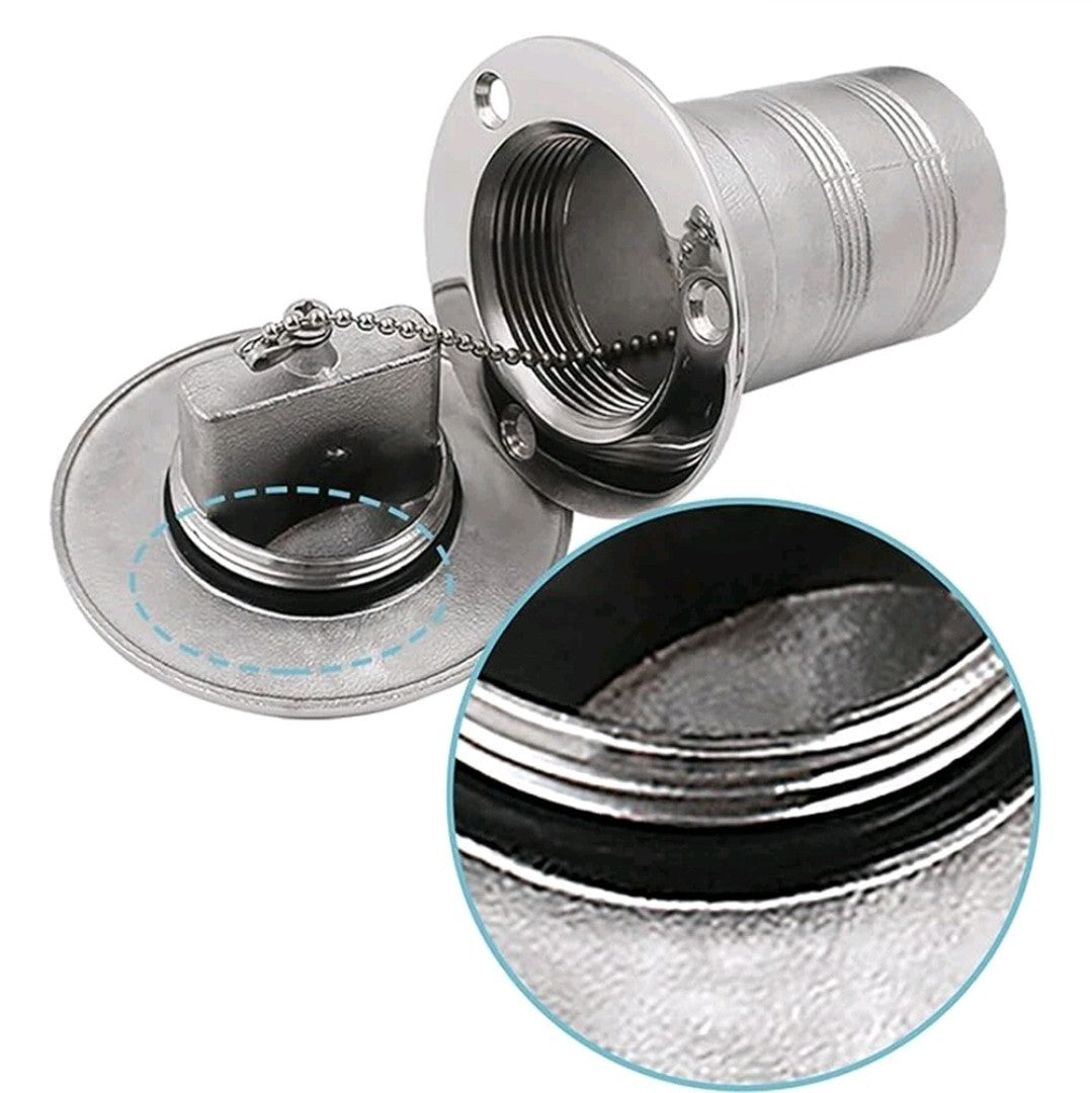 2" Boat Deck Fill Marine Filler with Keyless Lift Fuel Cap 316 Stainless Steel