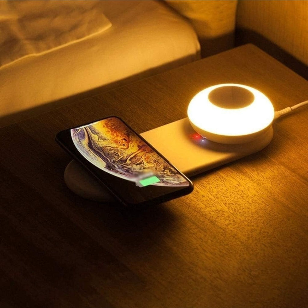 Link2Home Portable Wireless Smart Phone Fast Charging Station with Night Light