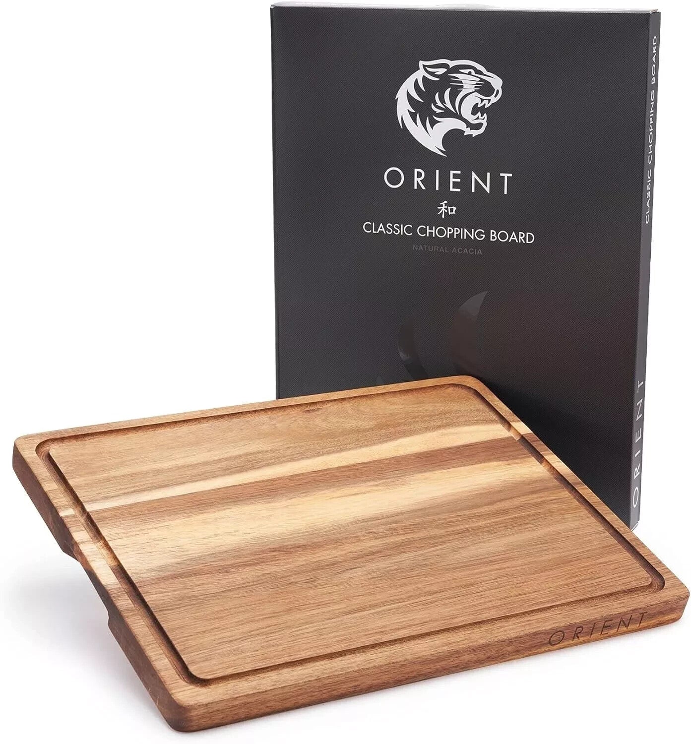 Acacia Chopping Board Carving Boards- 16 x 12 inch Raised Dark Wood Cutting Boad