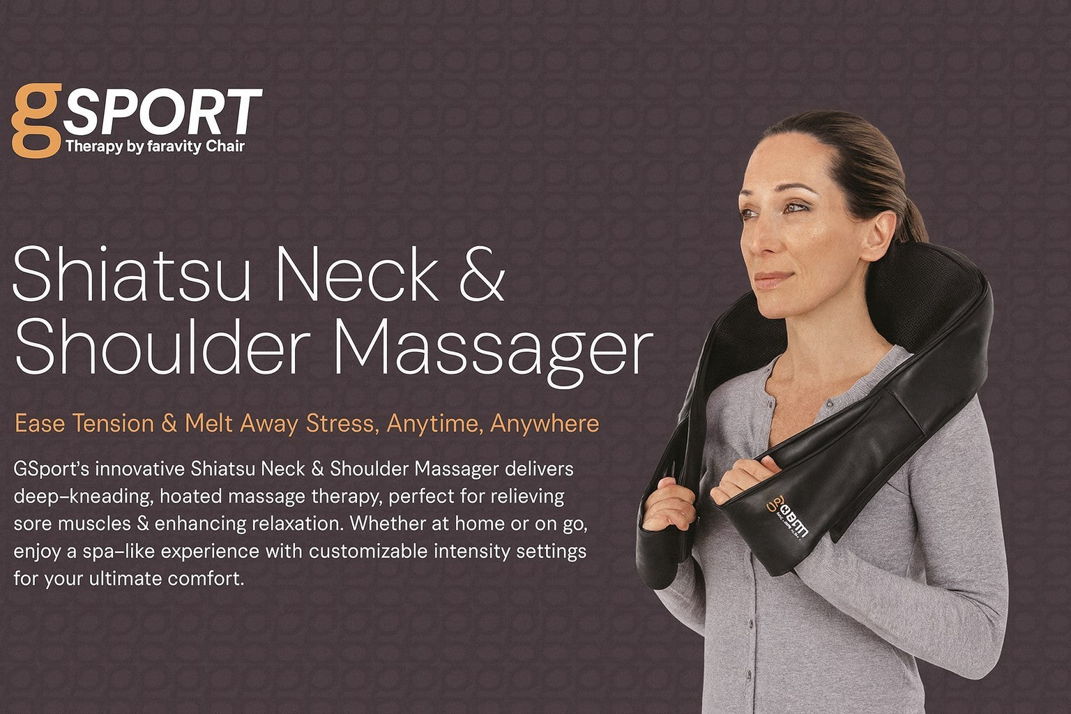 Original Gsport Electric Shiatsu Neck Back Shoulder Massager with Heat 16 Head