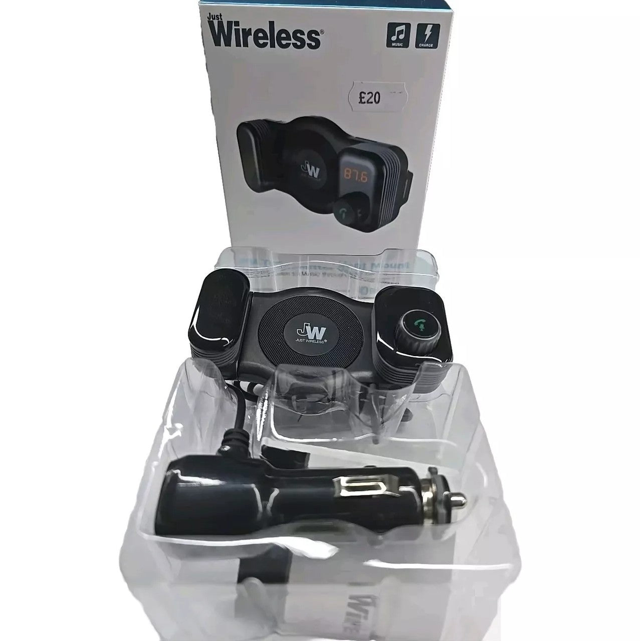 2In1 Wireless Bluetooth FM Transmitter Car Kit Air Vent Phone Holder USB Charger