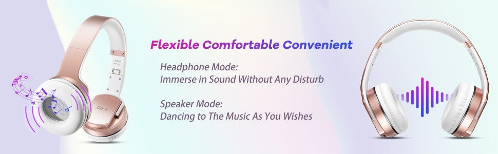 Genuine SODO MH2 Bluetooth Headphones Speakers 2 in 1, SODO Foldable HiFi Stereo