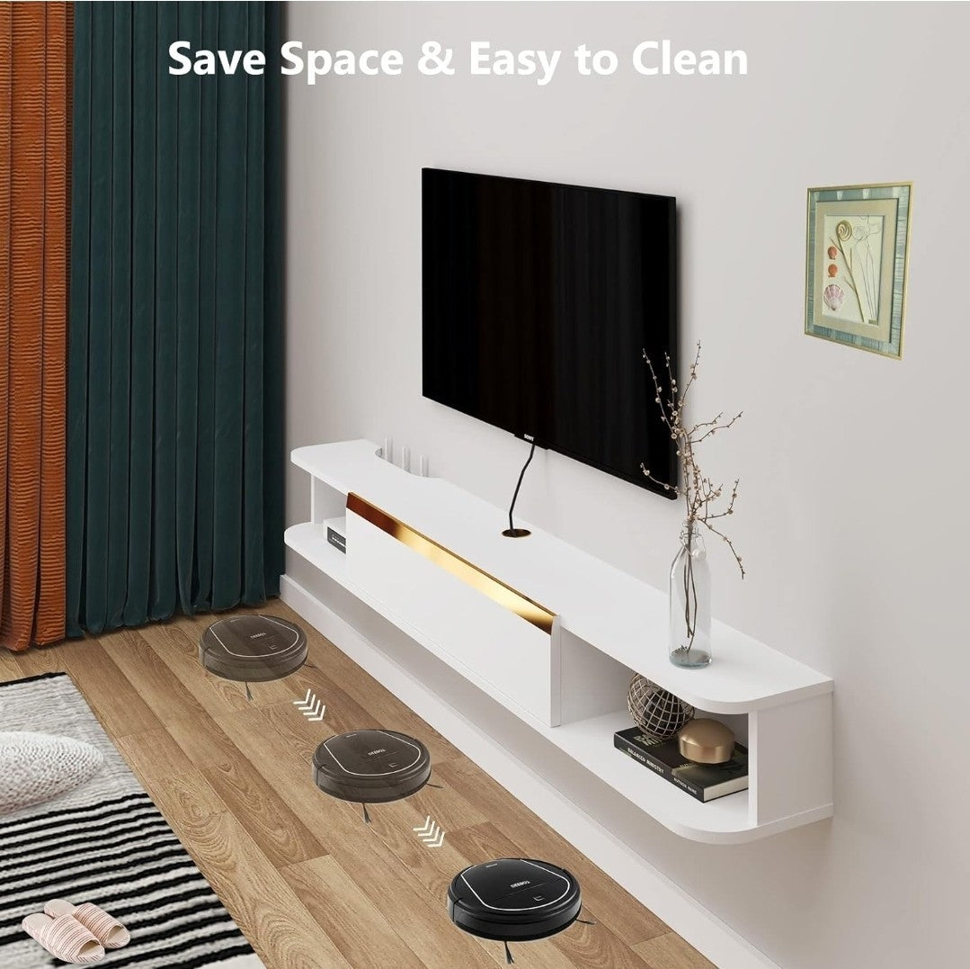 Pmnianhua Floating TV Stand, Wall Mounted Entertainment Center TV Console 150cm