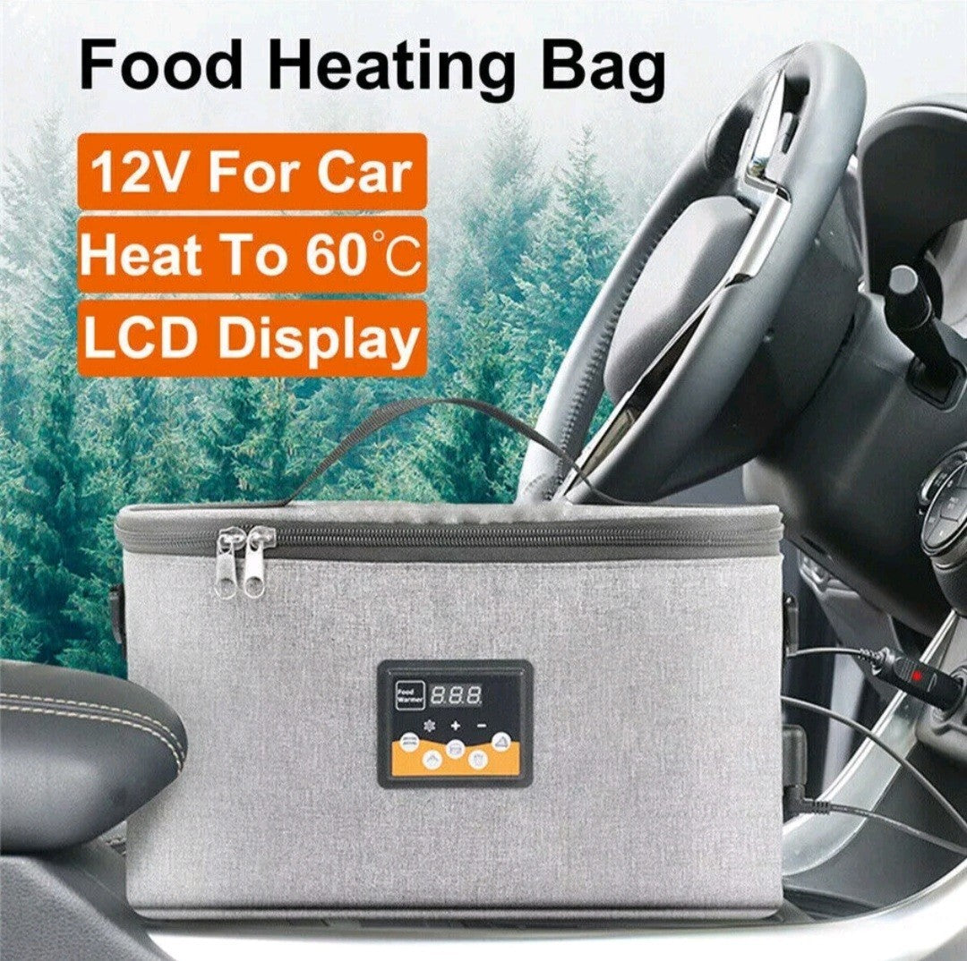 Portable 8L 12V Car Food Heating Bag Warmer Container LCD Digital Temp Display