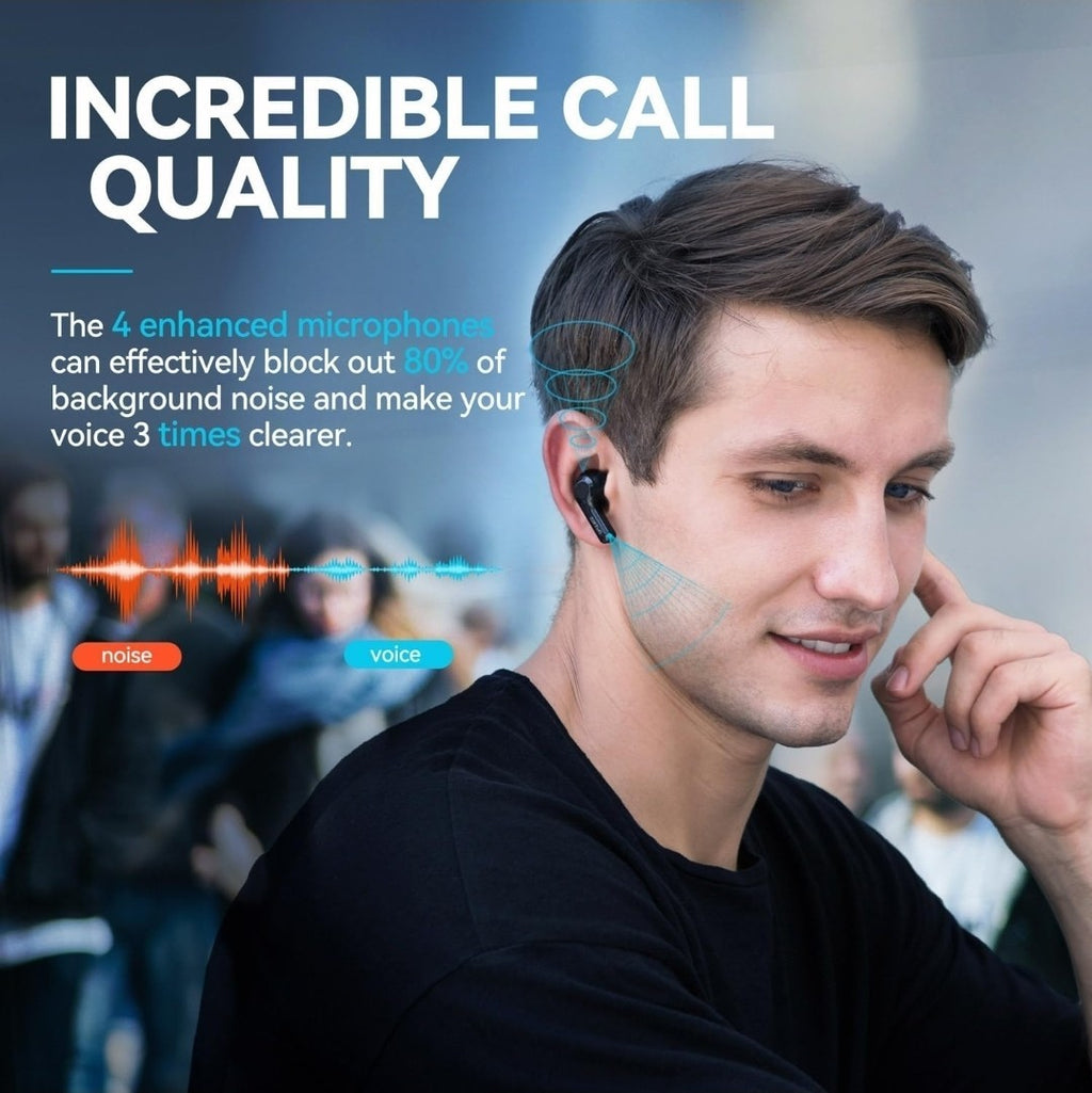 EarFun Air Wireless Bluetooth Earbud Headphone Mic 35H Play Deep Bass Waterproof