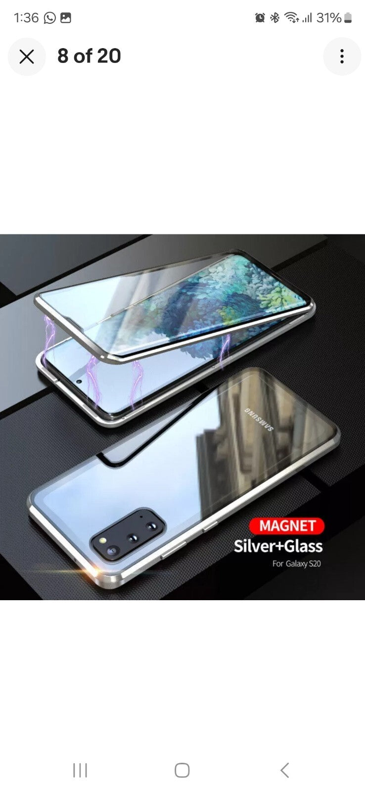 360° Magnetic Metal Frame Case Black Double Sided For Samsung Galaxy Note 20 5g