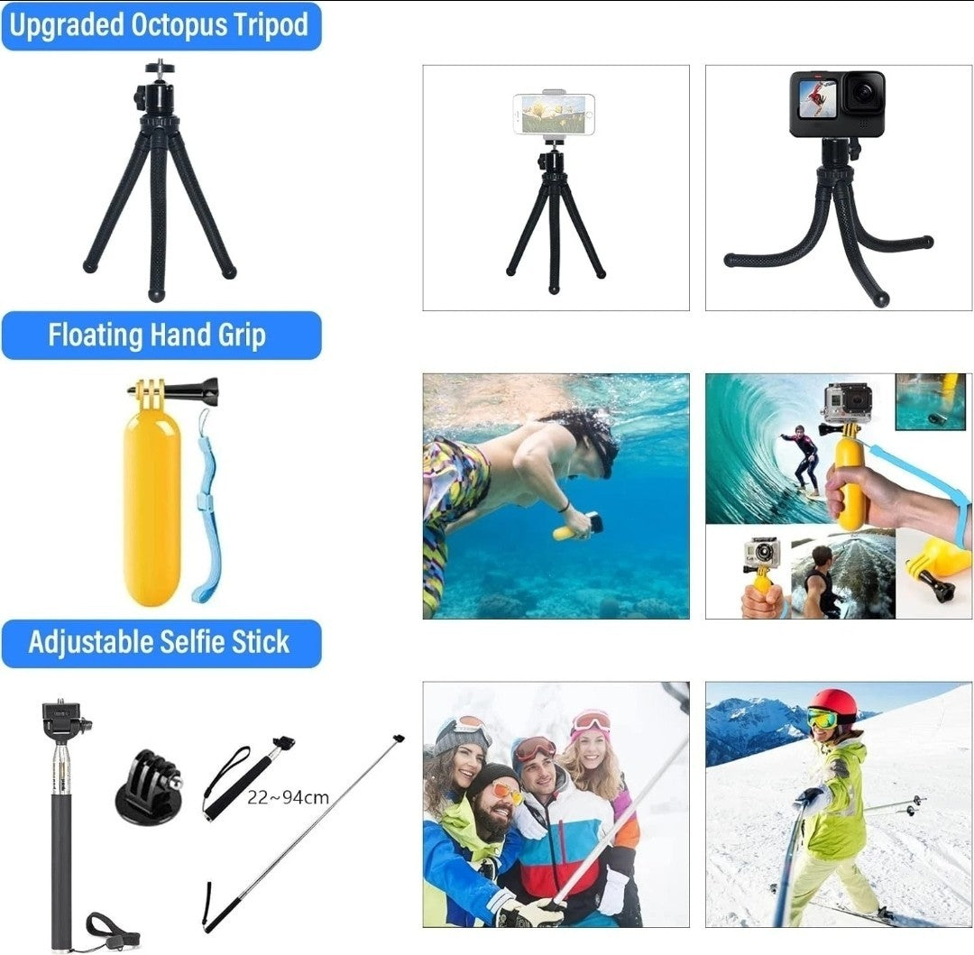 50-in-1 Action Camera Accessories Kit for GoPro Hero 12 11 10 9 8 7, Max, Fusion