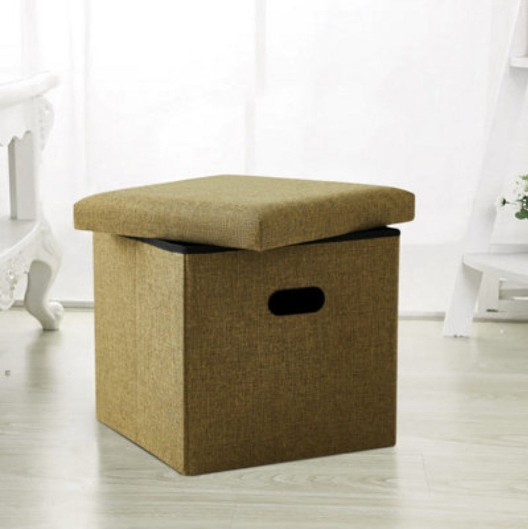 Sapphire Foldable Storage Ottoman – Sage Green, 38cm, Durable & Space-Saving