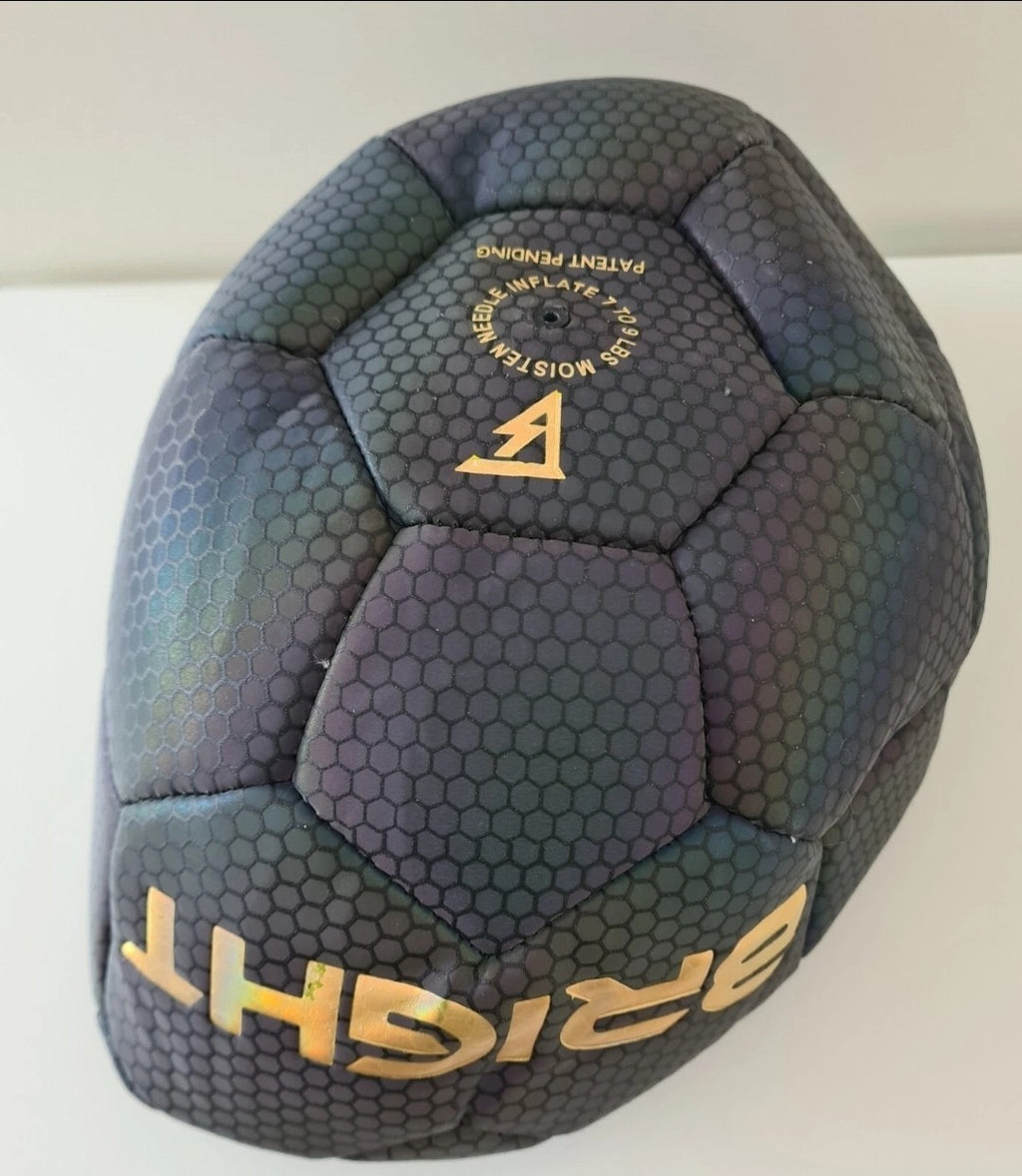New, BRIGHT Luminous Reflective Holographic PU Leather Soccer Ball Football